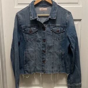 Forever 21 Distressed Blue Jean Jacket